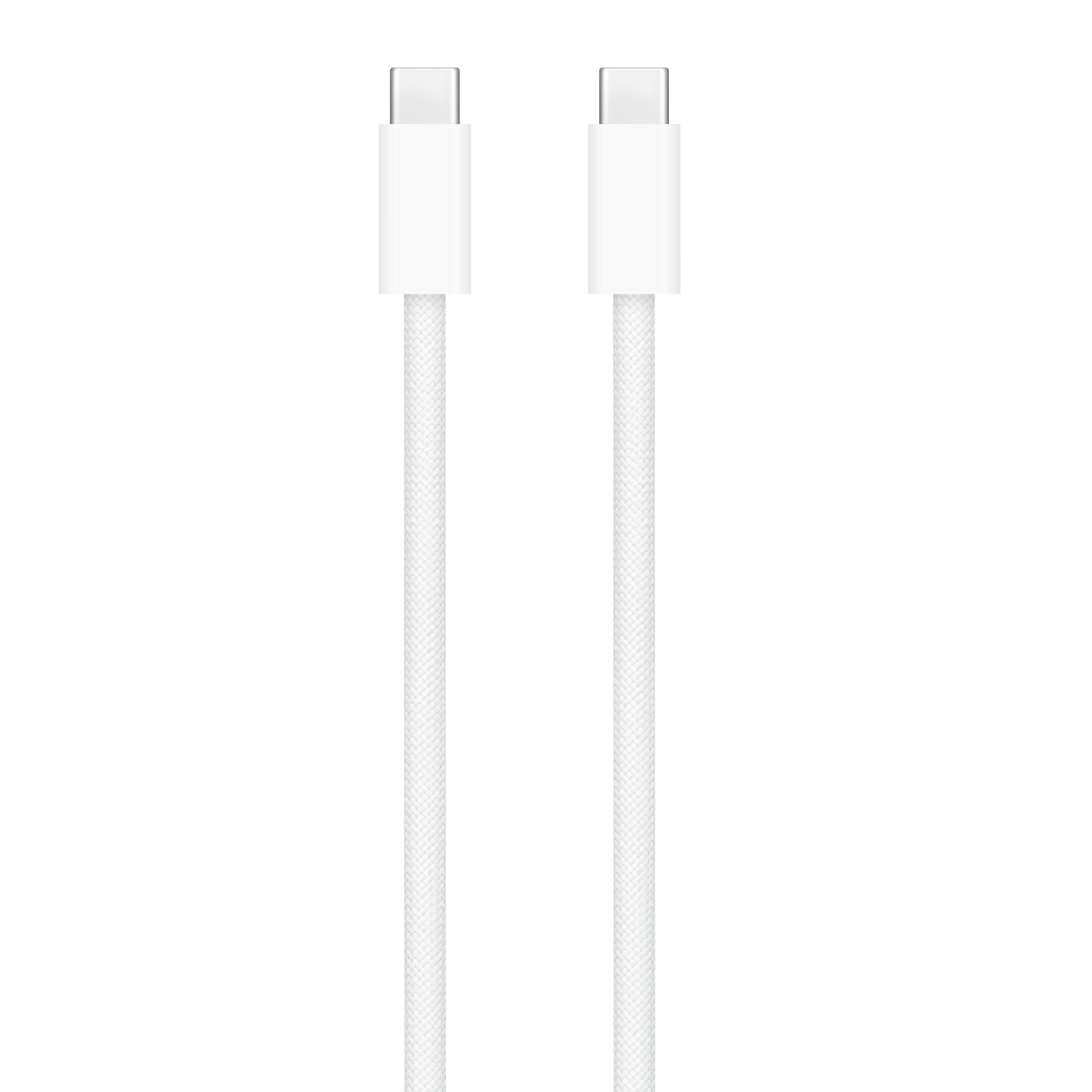 Крупный план обоих концов кабеля: разъемы USB-C и плетеная конструкция.